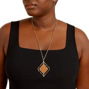 Project Halo Boutique Necklace Goldtone Brown